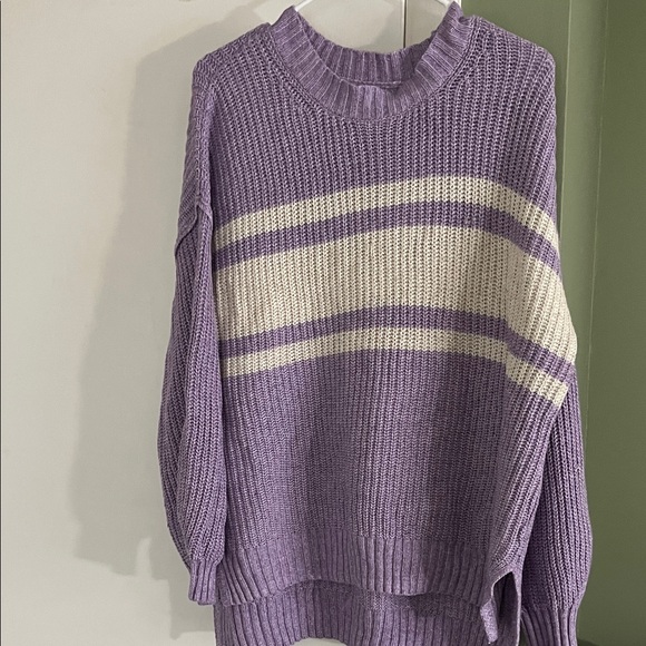 American Eagle Outfitters Sweaters - Purple and Cream Women's Sweater
